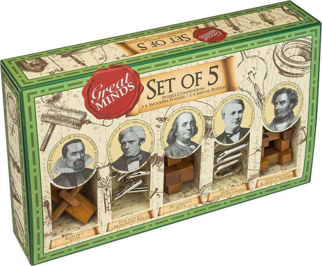 PROFESSOR PUZZLE sæt med 5 puslespil Great Minds