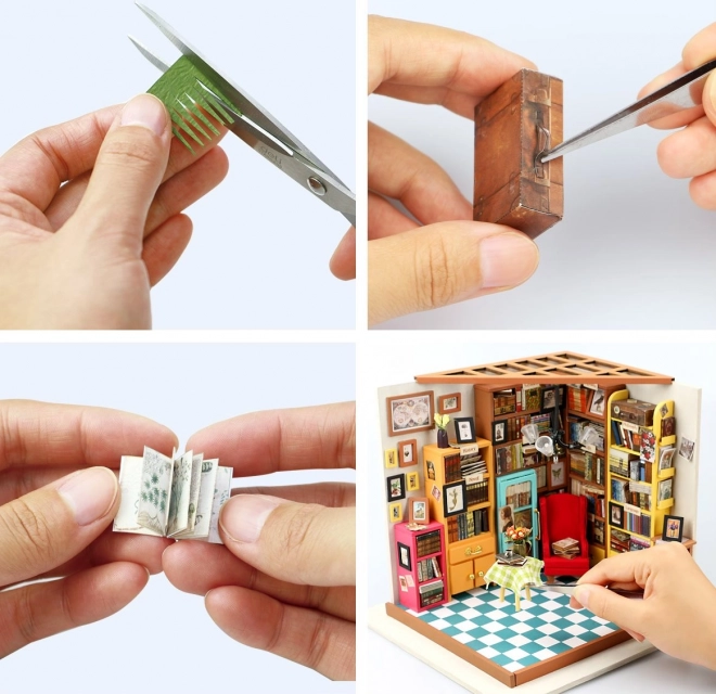 Samovas studie - Bibliotek DIY Miniature Dukkehus