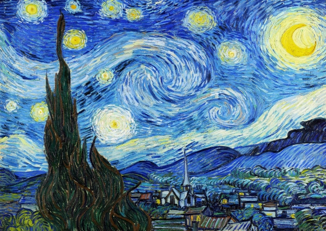 Puslespil Vincent van Gogh: Stjernenatten 1000 brikker