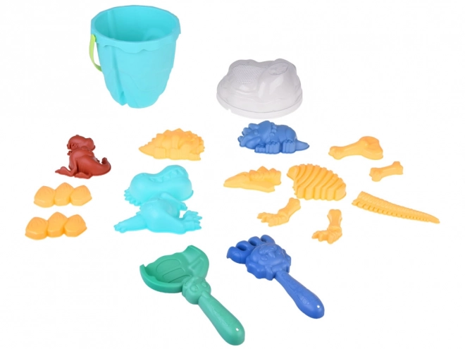 Sæt af dinosaurforme til sand med spand