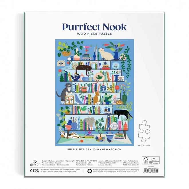 Galison Puzzle Kattebibliotek 1000 brikker