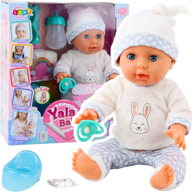 Dukke baby tisse med tilbehør og lyde