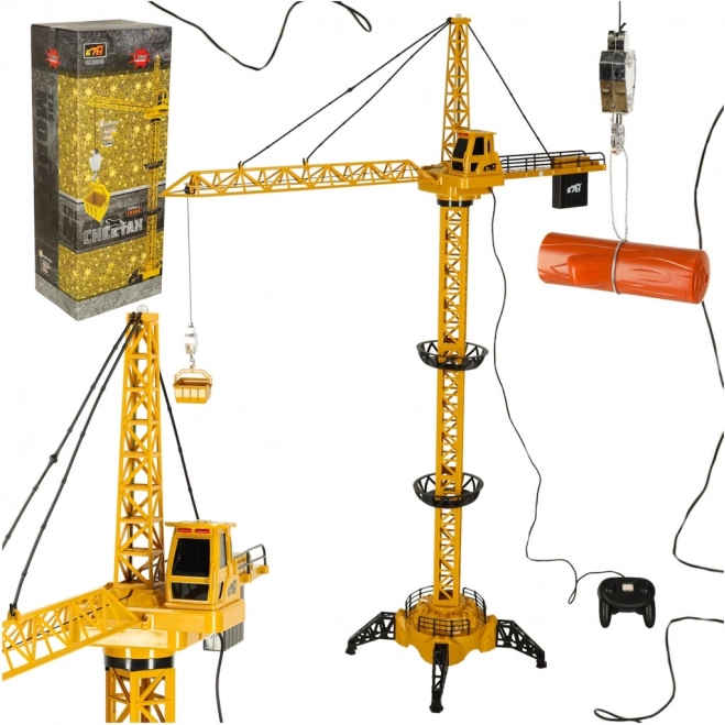 Fjernstyret byggekran RC med krog 128 cm