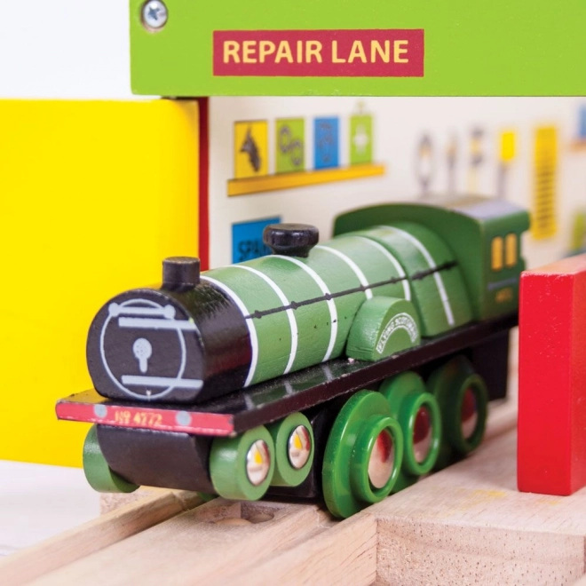 Bigjigs Rail Træ replik lokomotiv Flying Scotsman