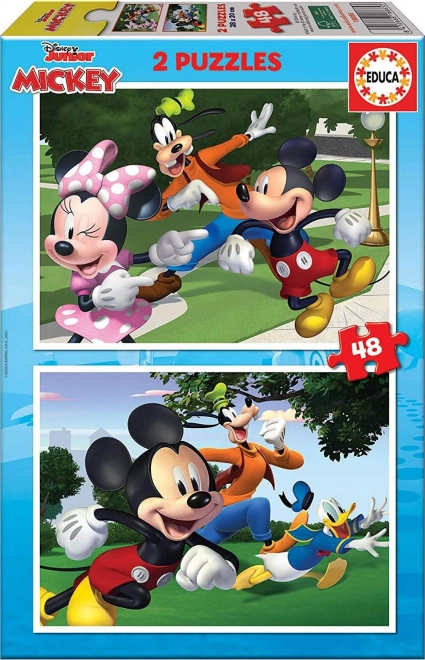 Puslespil Mickey og venner 2x48 brikker