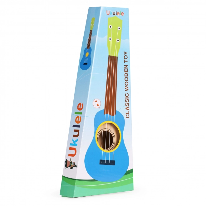 Børne træukulele med 4 nylonstrenge, brune ECOTOYS