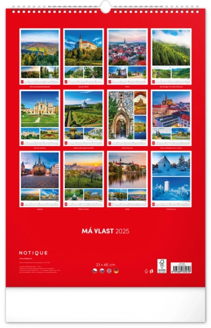 Vægkalender Mit land 2025, 33 × 46 cm