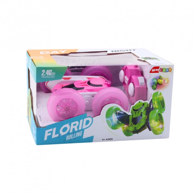 Pink stuntbil med fjernbetjening 360°