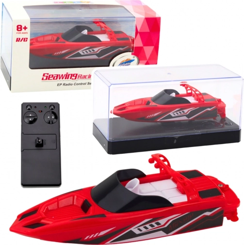 Racer motorbåd RC med dobbeltmotor 2,4 GHz rød