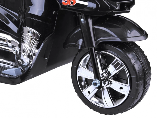 Børne sportsmotorcykel med farverigt LED lys – Sort