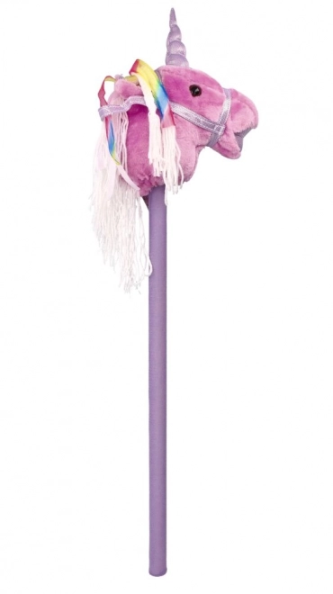 Ridende enhjørning på stang Rosa