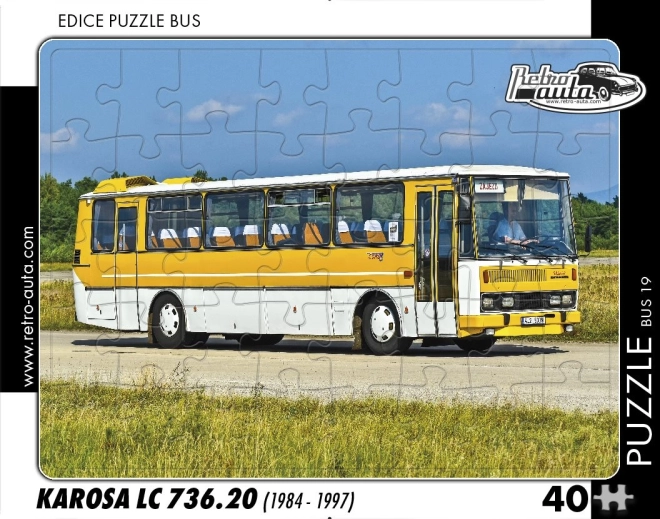RETRO-AUTA puslespil – bus KAROSA LC 736.20, 40 brikker