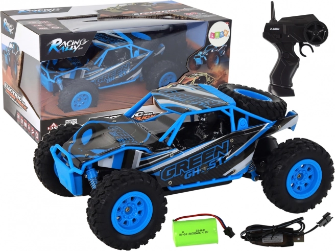 RC terrængående bil 1:24 blå 4WD