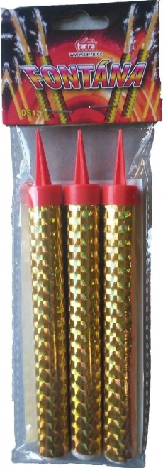 Guld festfontæne 12 cm, 3 stk.