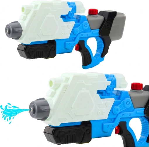 Vandpistol - pump-action riffel hvid/blå 650 ml