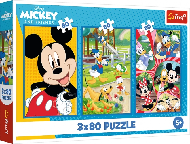 Puslespil Team Mickey Mouse 3x80 brikker