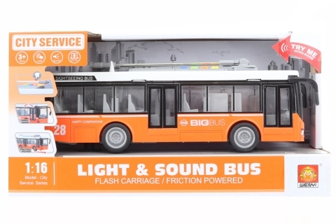 Orange batteridrevet legende og lysende trolleybus