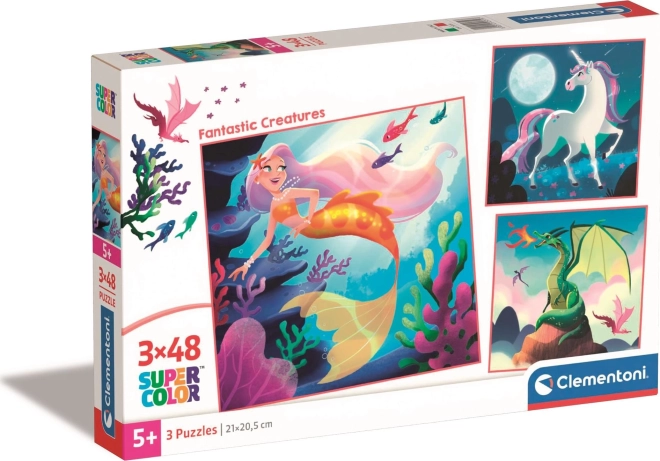 Clementoni puslespil fantastiske væsner 3×48 brikker