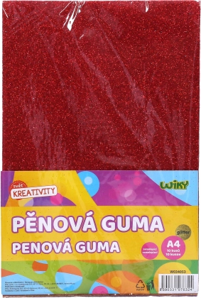 Skumgummi A4 20x30 cm med glimmer, selvklæbende 10 stk.