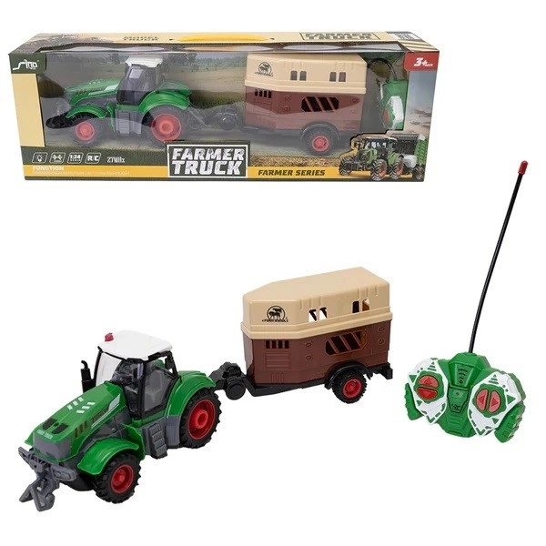 R/C traktor med hestetrailer
