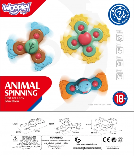 Woopie børns lærende sensorisk spinner 3-i-1 i farverigt design