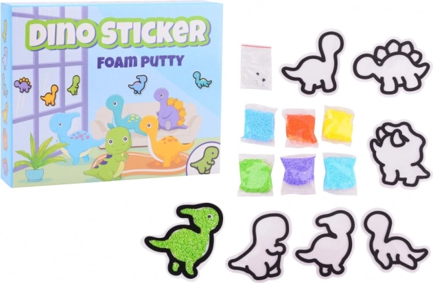 Fremstilling af skumklistermærker Dino