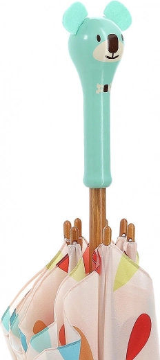 Lakeret træhåndtag formet som en koala