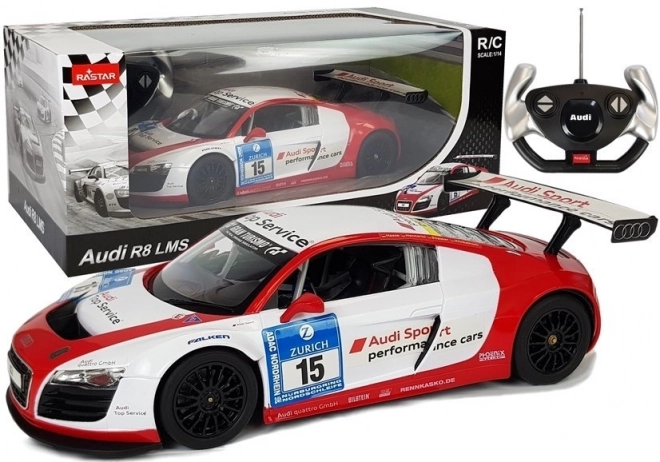 Rastar Audi R8 LMS fjernstyret bil 1:14 hvid-rød