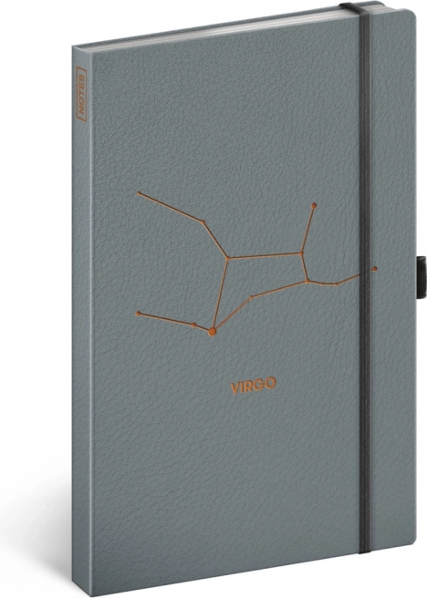Notesbog Stjernetegn Jomfruen, linjeret 13 × 21 cm