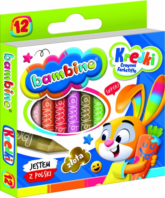 Grafitfarvede vokskridt Bambino - 12 stykker