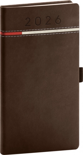 Lommekalender Tomy 2026 brun-rød