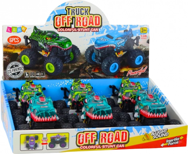 terrænbil Dino med motor, lys og lyd
