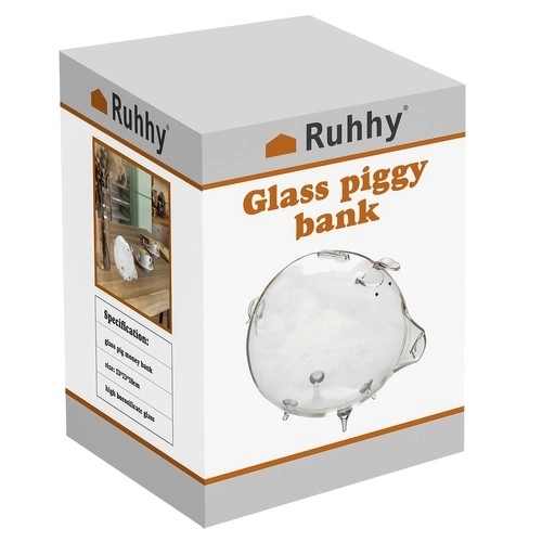 Gennemsigtig glas sparegris fra Ruhhy