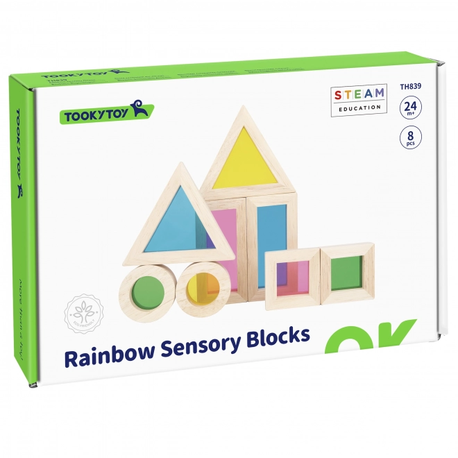 Træfarvede spejlkuber TOOKY TOY