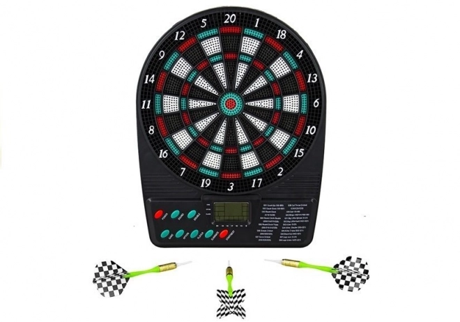 Elektronisk dartskive digital 20x26cm + 3 pile plast på batterier med lyd i kasse 21x27x4cm