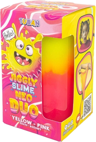 Tuban jiggly slime neo duo tofarvet 430 g gul-lyserød
