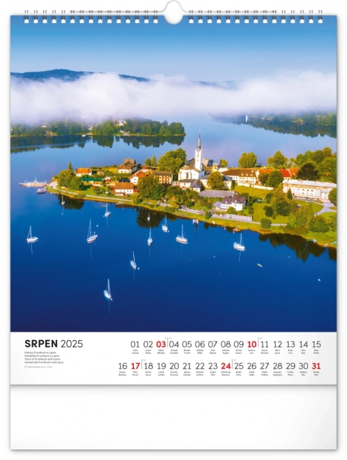 NOTIQUE Vægkalender Tjekkiet 2025, 30 x 34 cm