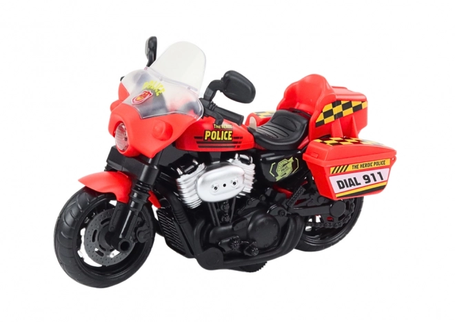 Politimotorcykel 1:10 Lys Lyd Hvid Rød