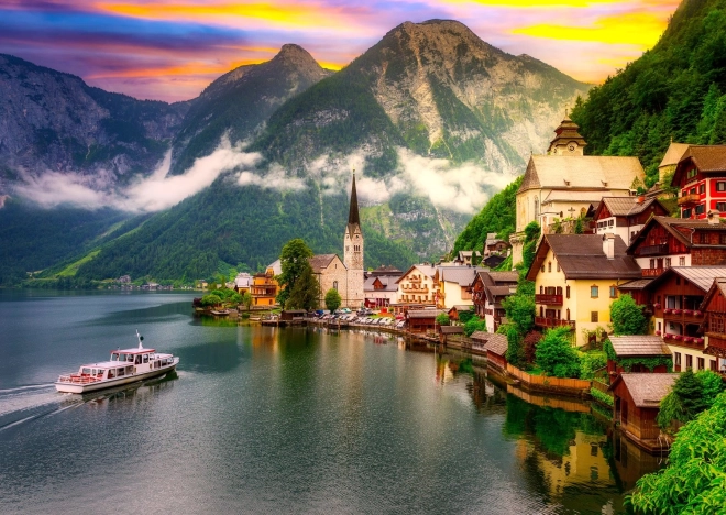 Puslespil Hallstatt ved solnedgang 1000 brikker