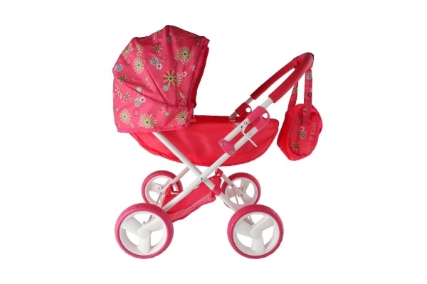 Barnevogn til dukker dyb stof 58x35x60cm i kasse 34x56x8,5cm