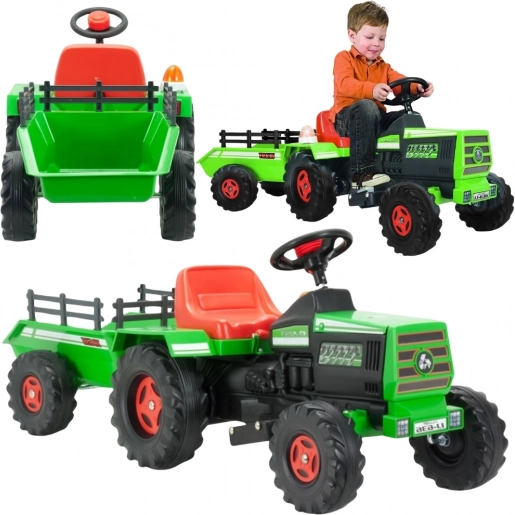 injusa elektrisk børnetraktor basic 6v med trailer