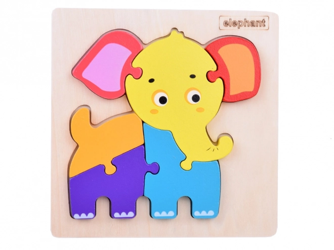 Træuddannelsespuslespil elefant