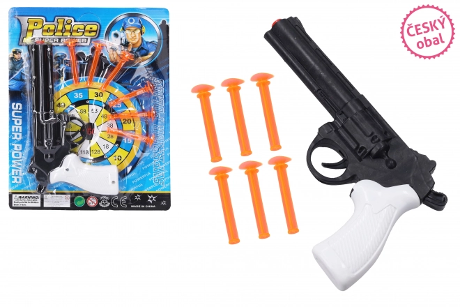 Pistol med sugekopper sæt 21 cm