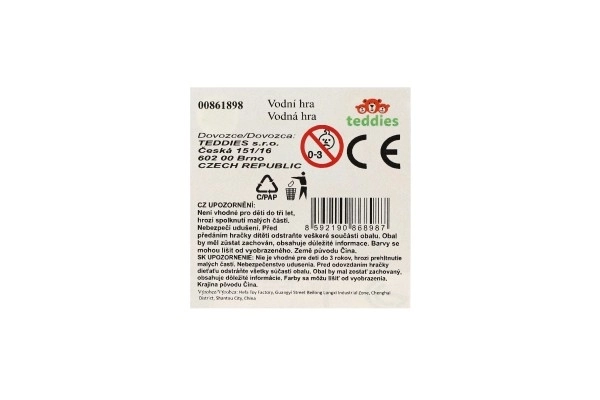 Vandspil puslespil 11x6cm plastik dinosaur 4 typer 24 stk i boks