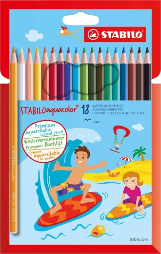 Sæt med akvarelfarveblyanter STABILO Aquacolor 18 stk.