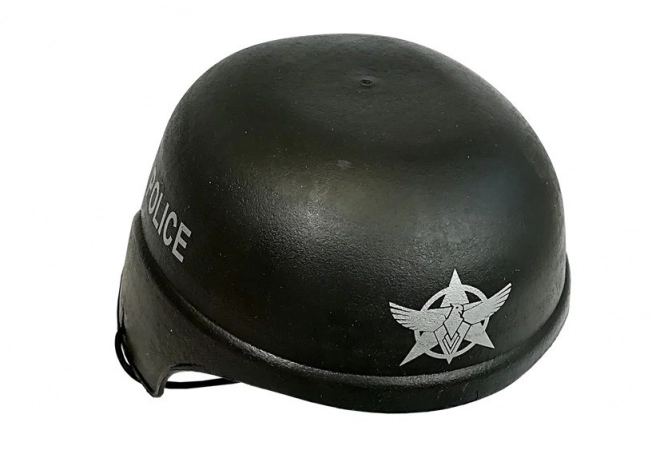 Beskyttende hjelm med POLITI logo
