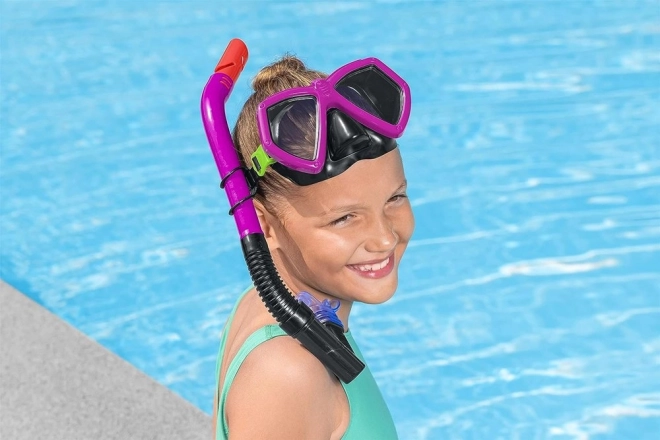 Rosa dykker sæt med maske og snorkel
