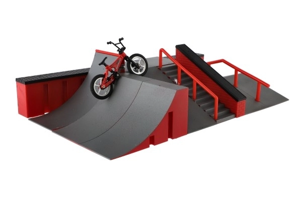 Skatepark - ramper, finger cykel og skateboard