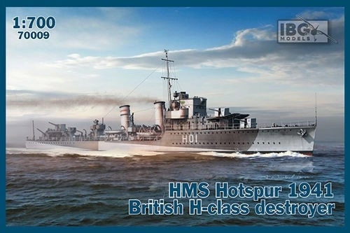 Plastikmodel af skib HMS Hotspur 1941 Britisk torpedobåd af klasse H