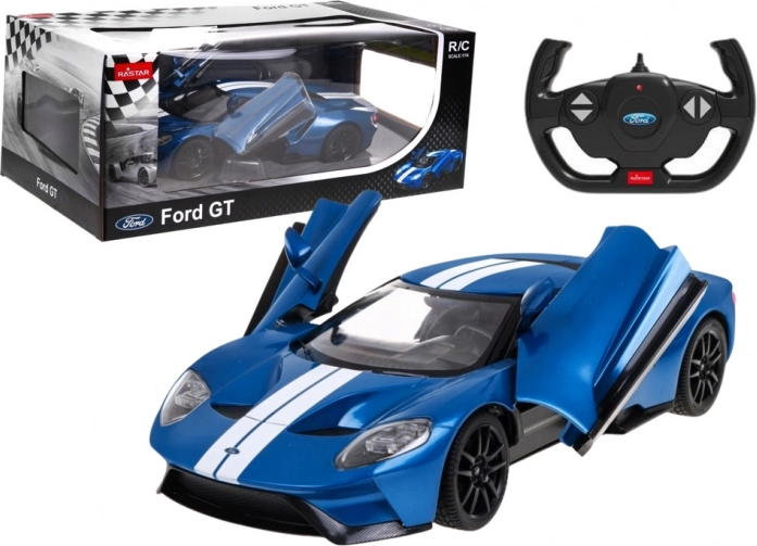 RC bil FORD GT 1:14 med åbnebare døre – blå